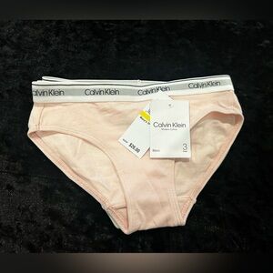 CALVIN KLEIN Girls  Bikini Modern Cotton Underwear Pink White Gray - 3 Pack/M